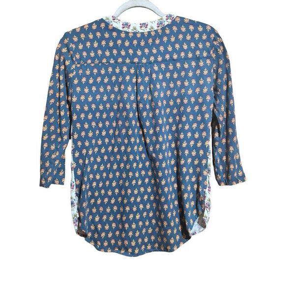 Maeve Anthropologie Top Womens XS Multicolor Boho Artsy Split Neck Blouse - Picture 6 of 8